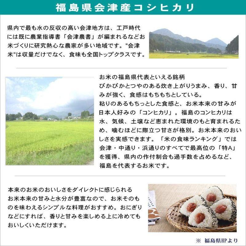 福島県会津産 白米 コシヒカリ 10kg(5kg×2袋) 令和4年産