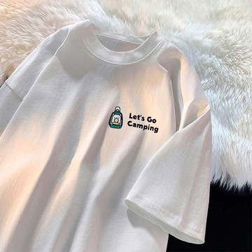 【FOH】100%純棉 衣服女 寬鬆短袖 落肩上衣 棉質上衣 潮流衣服 純棉短袖 運動上衣 顯瘦穿搭 ins 風衣服
