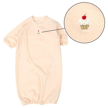 akachan honpo - 長袖連身衣 合身款-桃色 (50~60cm)