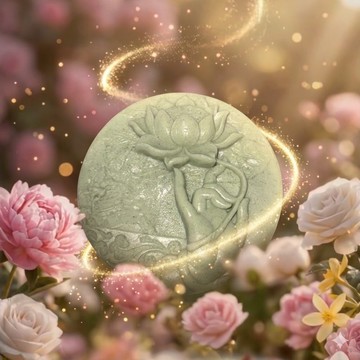 手捻蓮花 艾草草本皂 平安祈願 心靈療癒 淨化儀式 禪意 平安皂