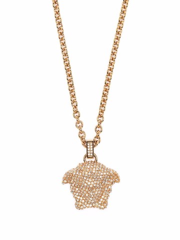 Versace - La Medusa crystal-embellished necklace - women - Metal - One Size - Gold