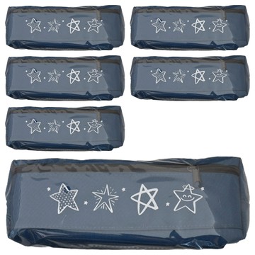 環保雙拉鍊筆袋 6個  黑色 + 灰色 + 藍色  1組