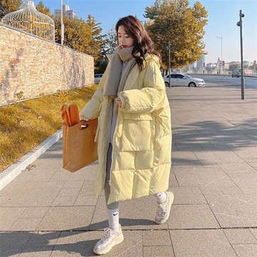 【巴黎精品】真 羽絨90%鴨絨 羽絨外套鴨絨夾克-韓版過膝大口袋羽絨服女外套2色a1ii60