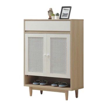 文創集 愛楓木2.7尺二門單抽鞋櫃-81x38x120-cm免組