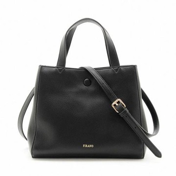FIRANO-烙印金字皮革手提/斜背兩用包(黑色)