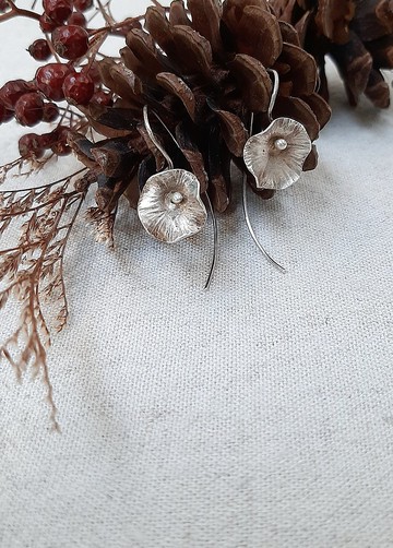 荷葉/純銀耳環/原創手作