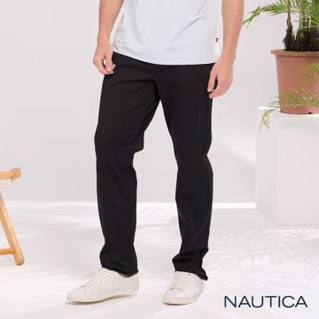 Nautica 官方旗艦 男裝 都會休閒彈性長褲-黑色