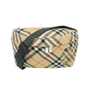 Burberry 博柏利 戰馬刺繡格紋帆布腰包(8091780-卡其)