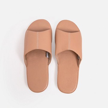 里歐仿皮乳膠居家拖鞋XL 礦石粉