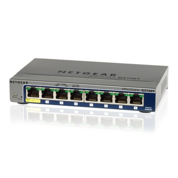 NETGEAR 8埠 Gigabit 智能網管 金屬殼 網路交換器  1個  GS108T