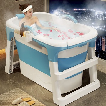 免運 折疊浴缸浴盆泡澡桶 加高泡澡桶成人兒童家用可折疊全身浴桶免安裝浴桶汗蒸沐浴盆浴缸