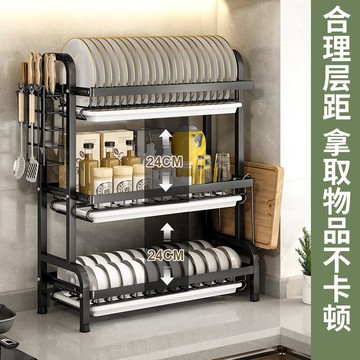 碗碟收納架瀝水架廚房置物架多功能放碗架加厚盤碗架碗櫃瀝水碗架