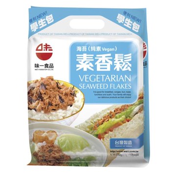 【味一食品】海苔素香鬆15g*10入(學生袋)*6入組