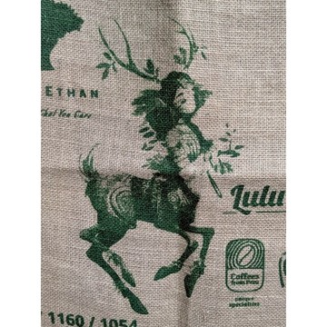 二手咖啡麻布袋 秘魯 森林鹿圖騰 lululala costa rica95品種 吉妮雜貨