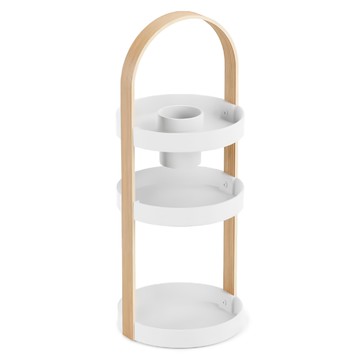 UMBRA Bellwood 三層木柄收納架 雲朵白 瓶罐置物架 600 x 210 x 80mm  1個