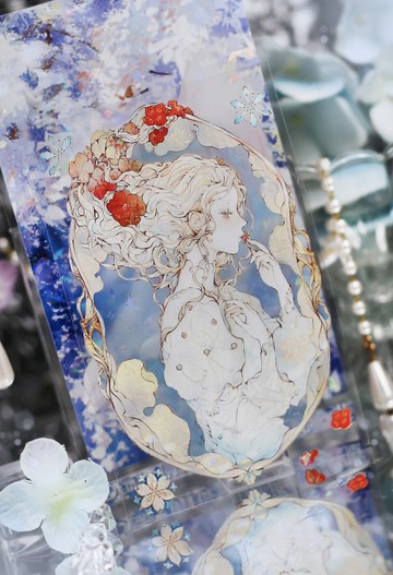 萬象 聖なる美少女 PET 和紙膠帶 貝殼光 10米卷