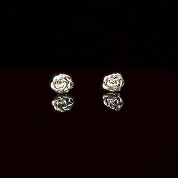 【麻花玫瑰】耳針/耳環-包K金線編織耳飾