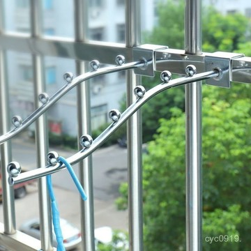 臺灣🚍8H出🉑陽臺防盜窗掛鈎架子宿捨床邊掛衣鈎窗戶防護欄寢室小型晾衣架神器 I17B
