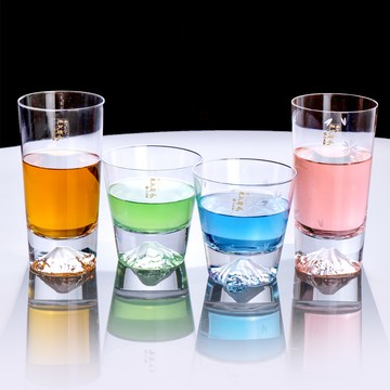 【任2件95折】現貨 田島硝子 富士山杯 經典款x櫻花款  威士忌杯+啤酒杯4入組 酒杯 玻璃杯 隨飲料變色 日本原裝 最佳禮物 伴手禮推薦 TG15-R+TG15-T+TG16-RS+TG16-TS 熱賣中!