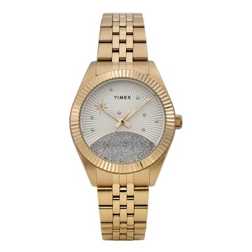 【TIMEX】天美時 Legacy 36 毫米 閃耀夜空 精鑲水晶 不鏽鋼錶帶腕錶(TXTW2Y20300)