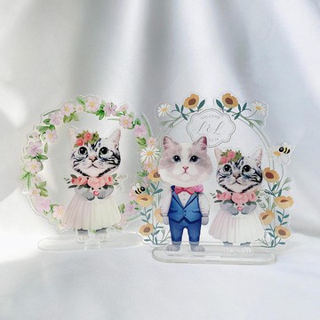 客製寵物亞加力膠立牌-婚禮主題