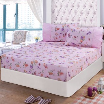 FITNESS 精梳棉特大床包+枕套三件組-穠芳(粉)