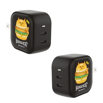 【插畫家聯名】保羅先生喵堡BurgerCat GaN 45W Type-C雙孔充電頭