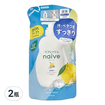 KRACIE 娜艾菩 沐浴乳補充包 清新海泥 360ml 2瓶