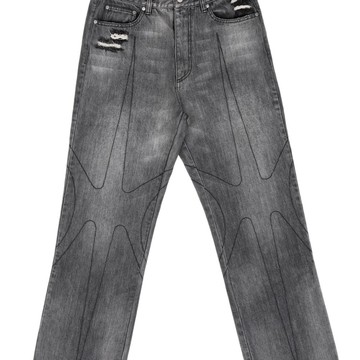 TRIPLET DESTROYED JEANS / Tyson Yoshi TRIPLET 牛仔長褲 破壞 水洗 y2k