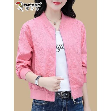 啄木鳥秋季外套女春秋2026年新款媽媽時尚洋氣夾克衫女士短款上衣