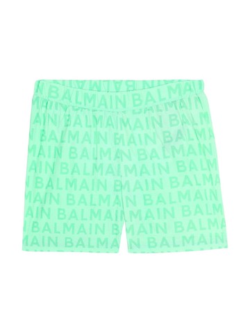 Balmain Kids - logo-print swim shorts - kids - Polyester - 4 - Green
