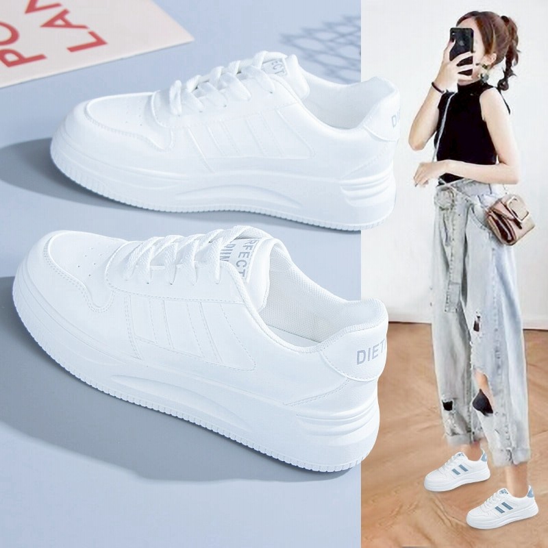 厚手の靴底白い靴レディースシューズ新しい春のオールマッチレザーインファッション春の靴2855 通販 Lineポイント最大1 0 Get Lineショッピング