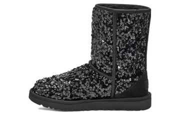 UGG CLASSIC SHORT CHUNKY SEQUIN BOOT BLACK WOMEN