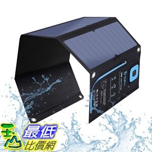 [o美國直購] 太陽能充電器 BigBlue 5V 28W Solar Charger with Digital Ammeter, Waterproof Foldable Solar Panels with Dual USB Ports