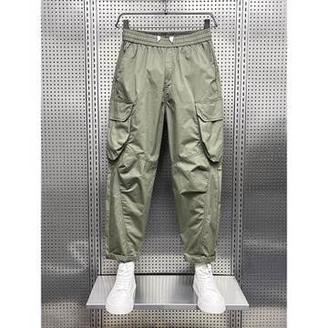 軍綠色工裝褲男款夏季日系潮牌復古百搭休閑九分褲美式痞帥寬松