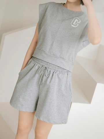 腰鬆緊綁帶休閒運動風棉短褲