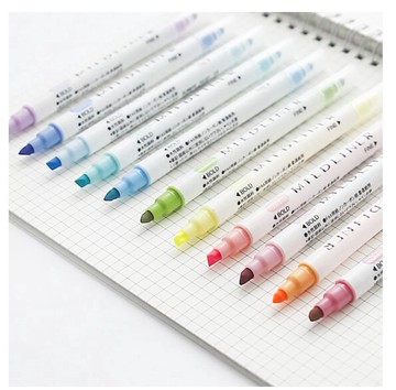 日本 ZEBRA 斑馬 MILDLINER  WKT7 雙頭柔性螢光筆 單色 單支 淡柔系/冷色系/和風系/親和系