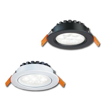 DanceLight (6入組)LED微笑崁燈5W 可調角度 崁孔7公分 時尚白/貴族黑(白光/黃光/自然光)