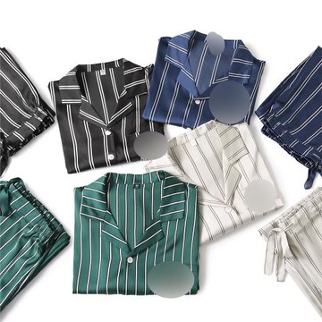 2024高品質冰絲家居服薄款舒適可外穿男女情侶長袖睡衣套裝