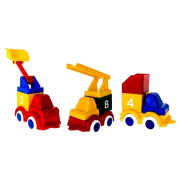 VIKINGTOYS 積木工程車隊組 瑞典品牌安全玩具 防水耐摔  1組  20 x 20 x 8cm