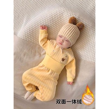 寶寶一體絨幼兒秋冬款貼身褲子