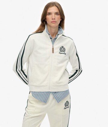 Superdry Women's Country Club Track Top White Size: 8