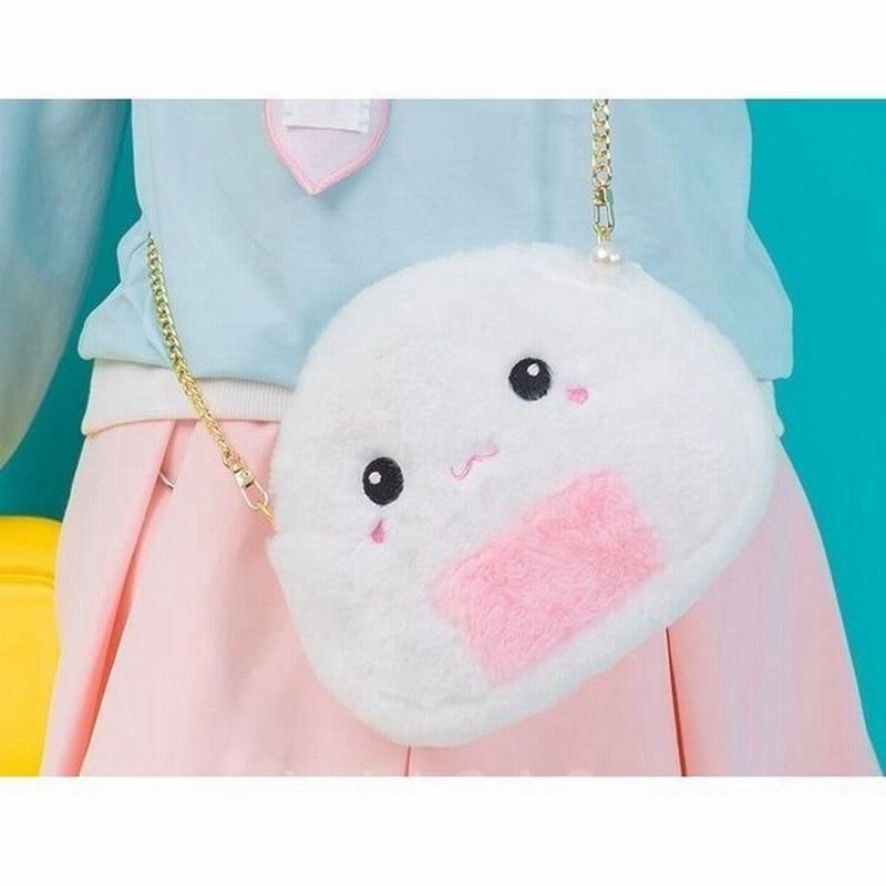 ショルダーバッグ可愛いバッグ斜め掛けバッグおにぎりカバンぬいぐるみバッグロリータバッグもこもこバッグ 通販 Lineポイント最大0 5 Get Lineショッピング