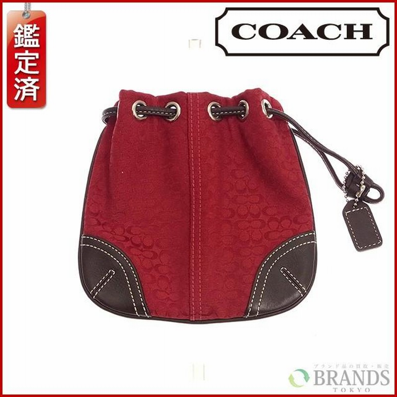 コーチ バッグ COACH ポーチ シグネチャー 巾着ポーチ (未使用品) X8021 | LINEブランドカタログ