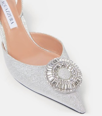 Aquazzura Crystal Hoop 50 glitter slingback pumps