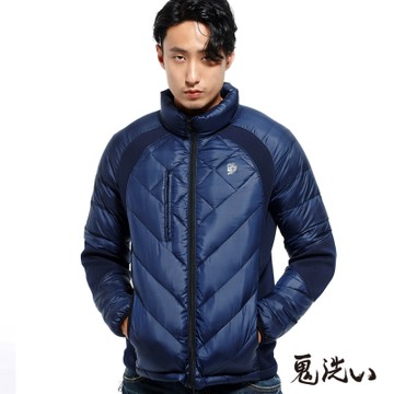 鬼洗 BLUE WAY 超輕量拼接太空棉羽絨外套-丈青
