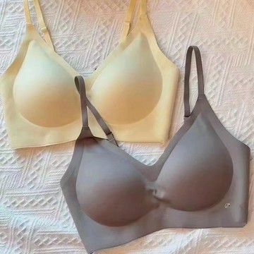 內衣如無痕防下垂聚攏吊帶U背薄款文胸套裝無鋼圈內衣無痕bra