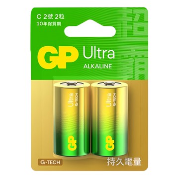 GP Batteries 超霸 特強鹼性電池2號 10年保質期  2個裝  1組