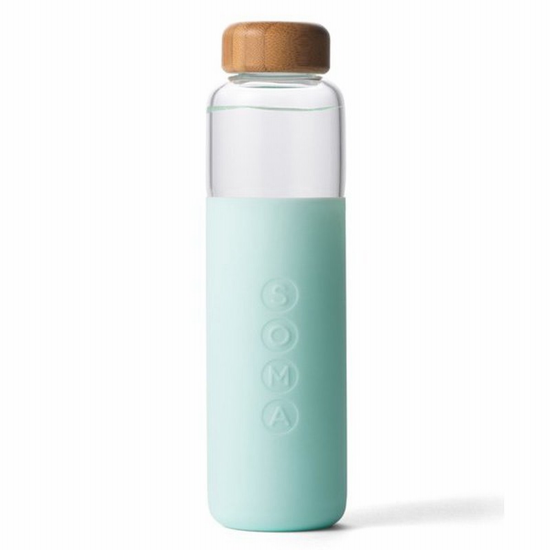水筒 おしゃれ Soma グラスウォーターボトル ミント 500ml l ボトル ガラス グラス シリコンカバー カフェ 33to45 通販 Lineポイント最大0 5 Get Lineショッピング