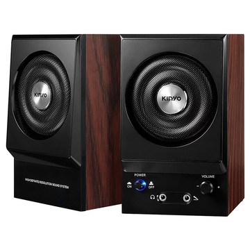 Kinyo 二件式木質立體擴大音箱  PS-2000  黑色 + 深木紋色